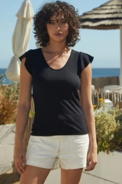 Velvet By Graham & Spencer RASHIDA SCOOP NECK TEE Womens