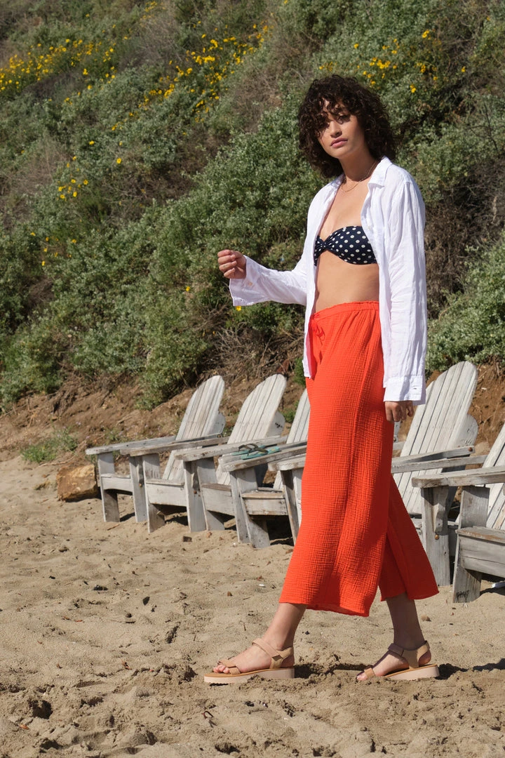 Velvet By Graham & Spencer Womens RAVYN COTTON GAUZE WIDE LEG PANT 2 Velvet By Graham & Spencer Womens RAVYN COTTON GAUZE WIDE LEG PANT