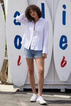 Velvet By Graham & Spencer NATALIA LINEN BUTTON-UP SHIRT