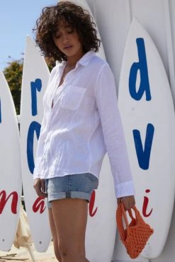 Velvet By Graham & Spencer NATALIA LINEN BUTTON-UP SHIRT