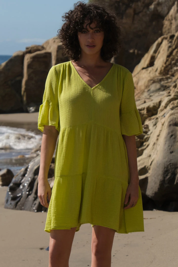 Velvet By Graham & Spencer BRIANNE COTTON GAUZE TIERED DRESS Womens 1 Velvet By Graham & Spencer BRIANNE COTTON GAUZE TIERED DRESS Womens