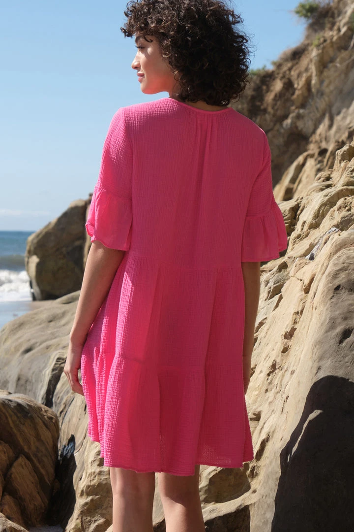 Velvet By Graham & Spencer BRIANNE COTTON GAUZE TIERED DRESS Womens 11 Velvet By Graham & Spencer BRIANNE COTTON GAUZE TIERED DRESS Womens