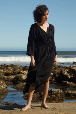 Velvet By Graham & Spencer CHRISTELLE COTTON GAUZE MIDI DRESS 18 Velvet By Graham & Spencer CHRISTELLE COTTON GAUZE MIDI DRESS