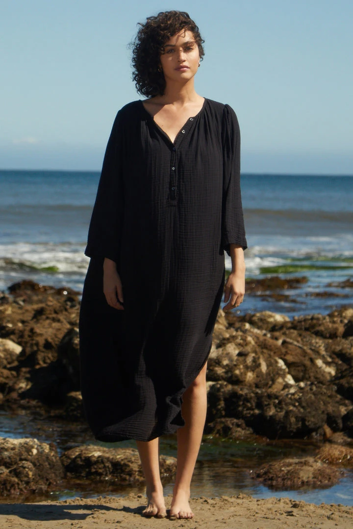 Velvet By Graham & Spencer CHRISTELLE COTTON GAUZE MIDI DRESS 1 Velvet By Graham & Spencer CHRISTELLE COTTON GAUZE MIDI DRESS