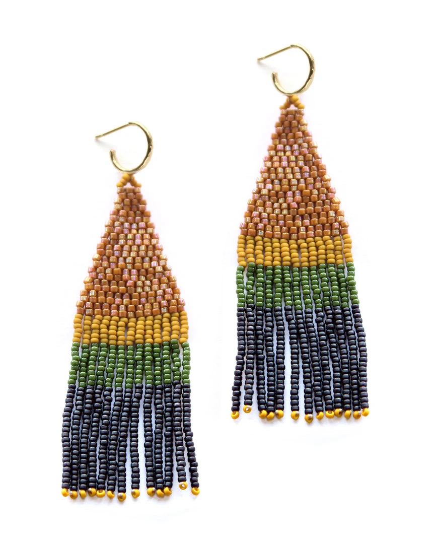 FRANJA BEADED FRINGE EARRINGS BY BLUMA PROJECT Womens 12 FRANJA BEADED FRINGE EARRINGS BY BLUMA PROJECT Womens