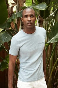 Velvet By Graham & Spencer Mens CHAD RAW EDGE COTTON SLUB POCKET TEE 57 Velvet By Graham & Spencer Mens CHAD RAW EDGE COTTON SLUB POCKET TEE