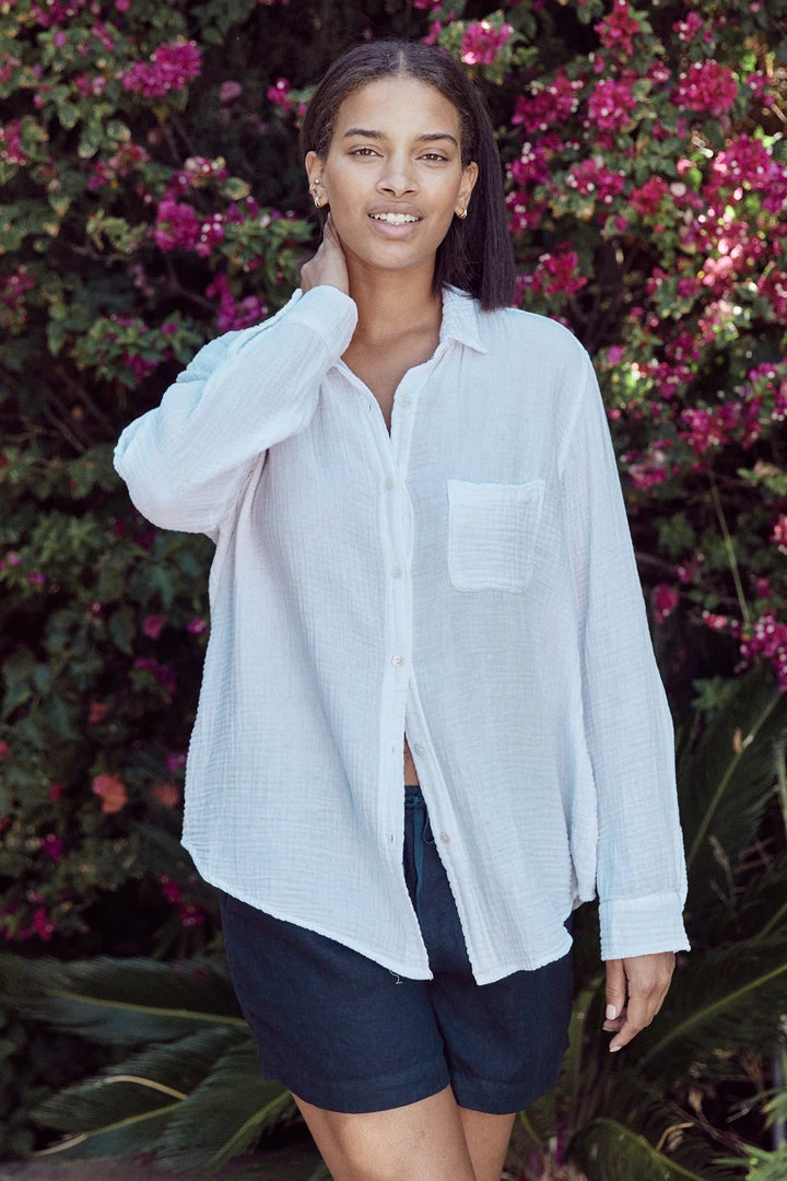 Velvet By Graham & Spencer BAILEY COTTON GAUZE SHIRT Womens 1 Velvet By Graham & Spencer BAILEY COTTON GAUZE SHIRT Womens