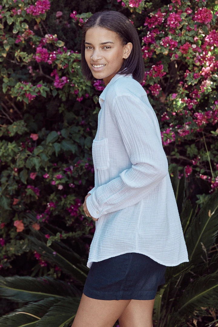 Velvet By Graham & Spencer BAILEY COTTON GAUZE SHIRT Womens 2 Velvet By Graham & Spencer BAILEY COTTON GAUZE SHIRT Womens