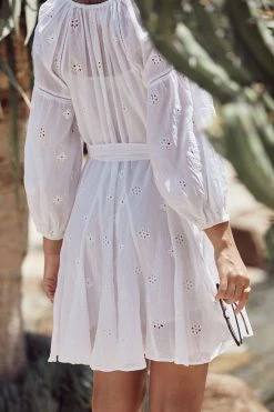 Velvet By Graham & Spencer Womens GRACIE COTTON EYELET DRESS 12 Velvet By Graham & Spencer Womens GRACIE COTTON EYELET DRESS