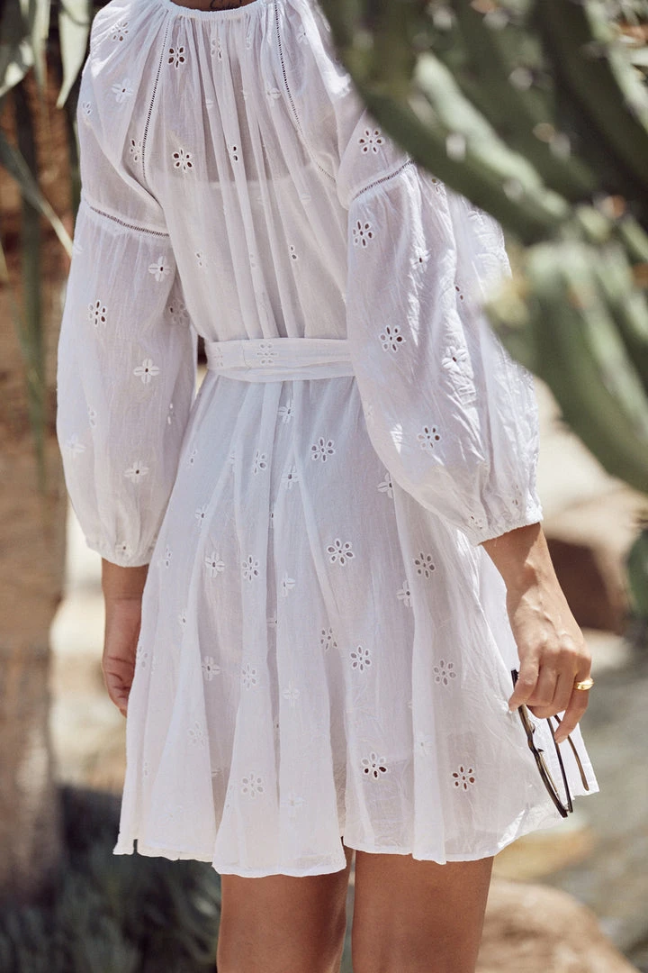 Velvet By Graham & Spencer Womens GRACIE COTTON EYELET DRESS 6 Velvet By Graham & Spencer Womens GRACIE COTTON EYELET DRESS