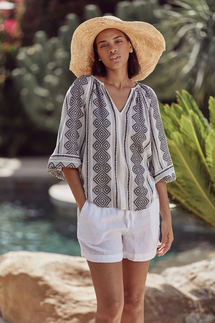 Velvet By Graham & Spencer Womens LOUISE JACQUARD BOHO TOP 2 Velvet By Graham & Spencer Womens LOUISE JACQUARD BOHO TOP