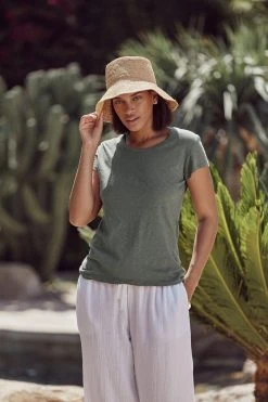 Velvet By Graham & Spencer ODELIA COTTON SLUB CREW NECK TEE