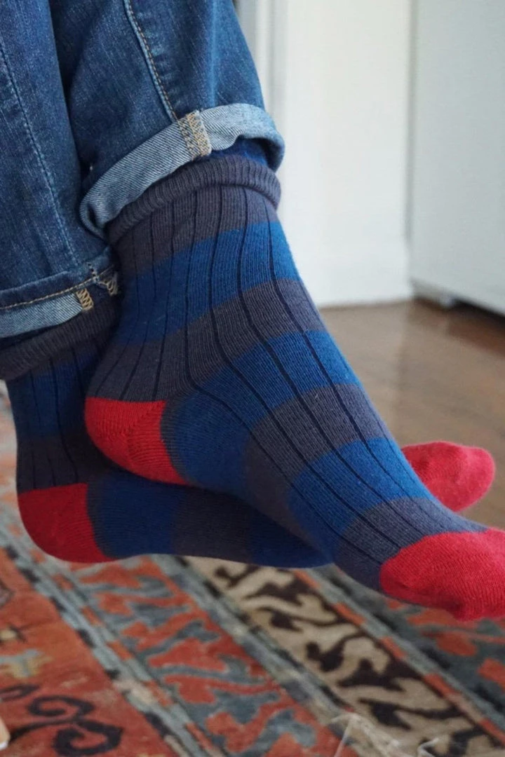 Velvet By Graham & Spencer STRIPED RIB CREW SOCK BY LITTLE RIVER SOCK MILL Accessories 7 Velvet By Graham & Spencer STRIPED RIB CREW SOCK BY LITTLE RIVER SOCK MILL Accessories