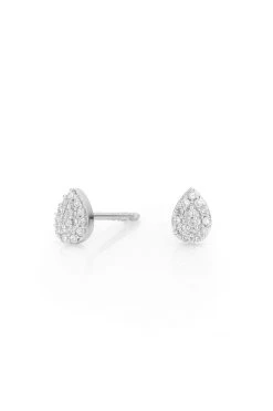 Velvet By Graham & Spencer SUPER TINY SOLID PAVÉ TEARDROP POSTS By ADINA REYTER