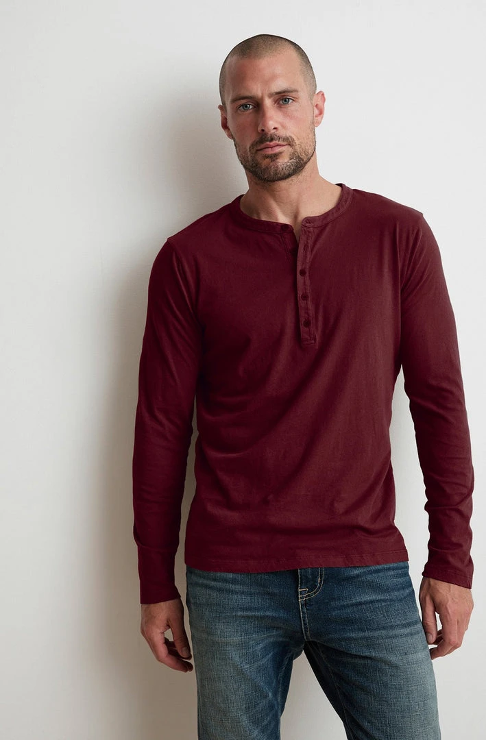 Velvet By Graham & Spencer ALVARO COTTON JERSEY HENLEY 13 Velvet By Graham & Spencer ALVARO COTTON JERSEY HENLEY