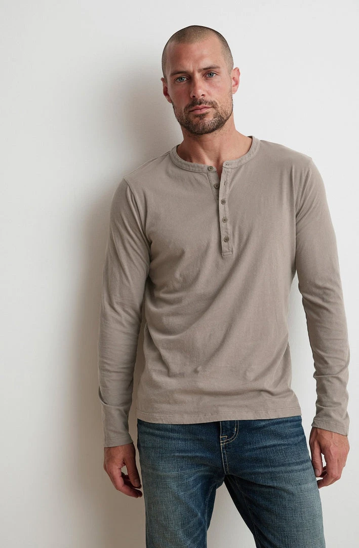 Velvet By Graham & Spencer ALVARO COTTON JERSEY HENLEY 3 Velvet By Graham & Spencer ALVARO COTTON JERSEY HENLEY