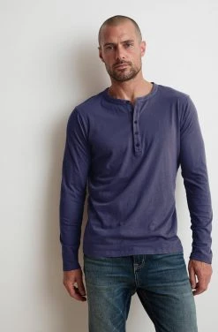 Velvet By Graham & Spencer ALVARO COTTON JERSEY HENLEY 42 Velvet By Graham & Spencer ALVARO COTTON JERSEY HENLEY