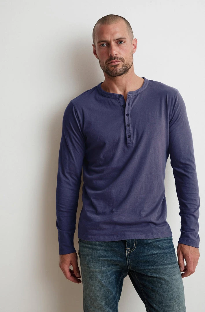 Velvet By Graham & Spencer ALVARO COTTON JERSEY HENLEY 15 Velvet By Graham & Spencer ALVARO COTTON JERSEY HENLEY
