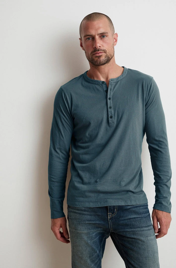 Velvet By Graham & Spencer ALVARO COTTON JERSEY HENLEY 17 Velvet By Graham & Spencer ALVARO COTTON JERSEY HENLEY