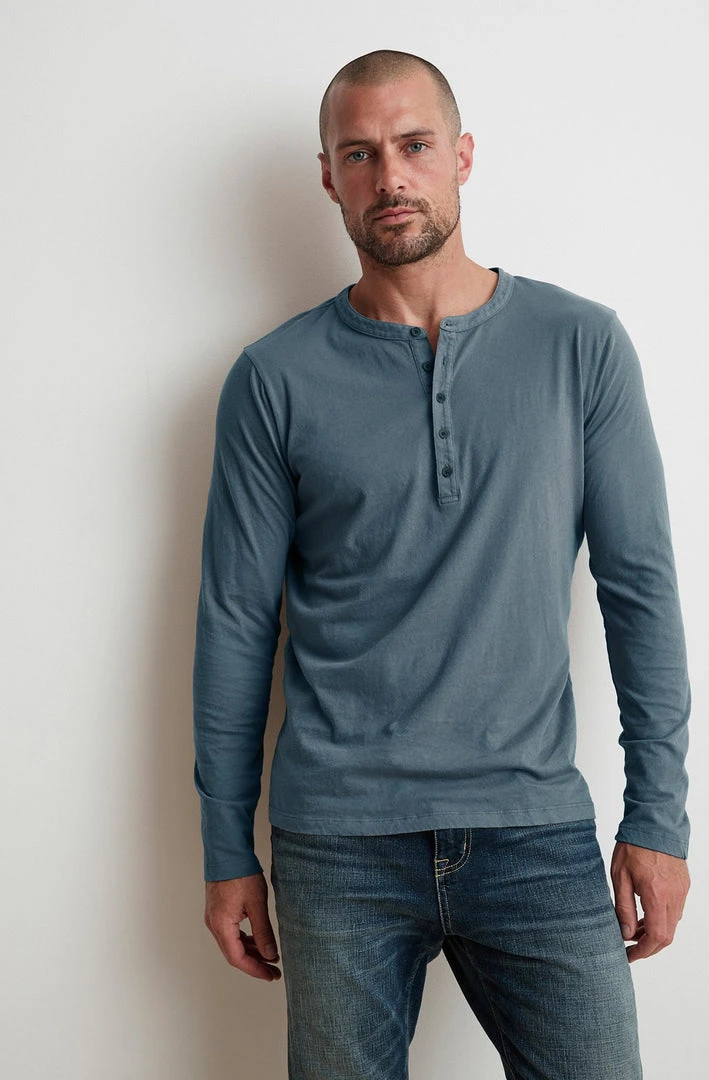 Velvet By Graham & Spencer ALVARO COTTON JERSEY HENLEY 23 Velvet By Graham & Spencer ALVARO COTTON JERSEY HENLEY
