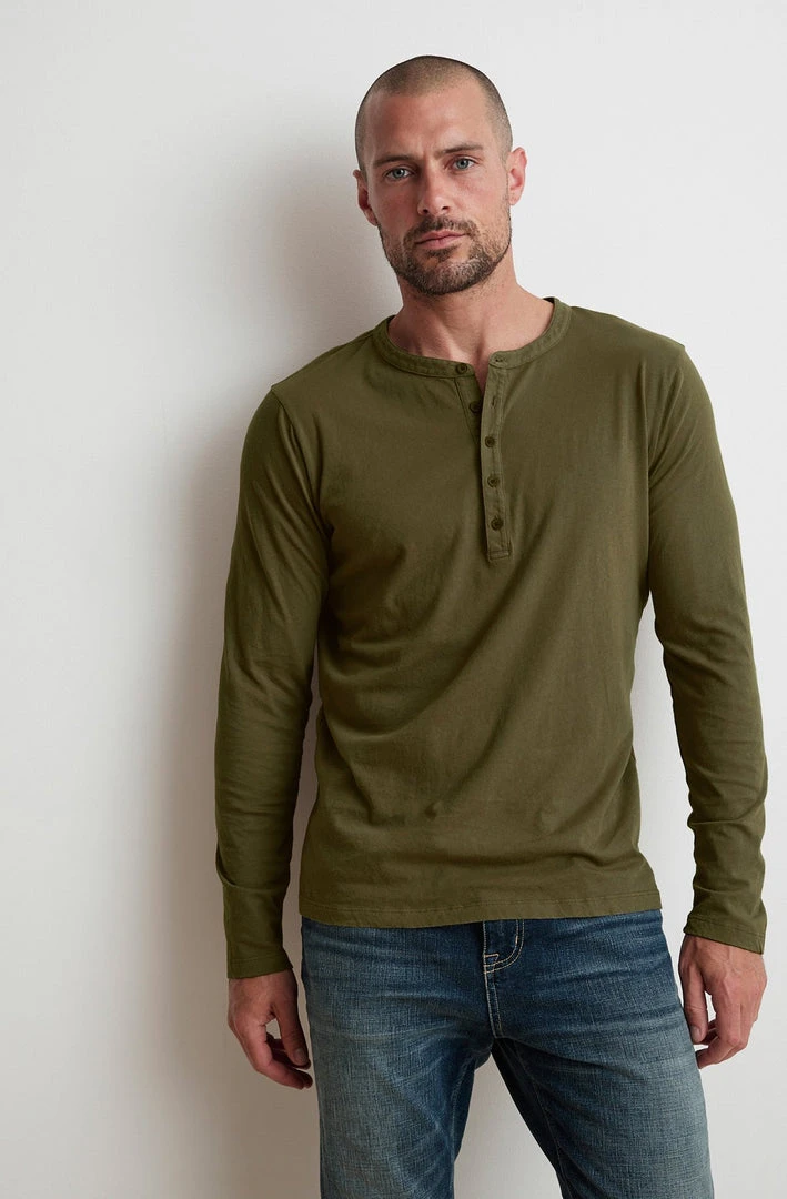 Velvet By Graham & Spencer ALVARO COTTON JERSEY HENLEY 19 Velvet By Graham & Spencer ALVARO COTTON JERSEY HENLEY