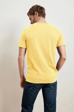Velvet By Graham & Spencer Mens CHAD RAW EDGE COTTON SLUB POCKET TEE 101 Velvet By Graham & Spencer Mens CHAD RAW EDGE COTTON SLUB POCKET TEE