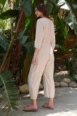 Velvet By Graham & Spencer DIONNE LINEN JUMPSUIT Womens 6 Velvet By Graham & Spencer DIONNE LINEN JUMPSUIT Womens