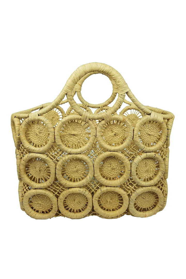 Velvet By Graham & Spencer MACRAME SMALL STRAW TOTE 2 Velvet By Graham & Spencer MACRAME SMALL STRAW TOTE