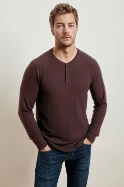 Velvet By Graham & Spencer Mens FAUST MARLED COZY JERSEY HENLEY