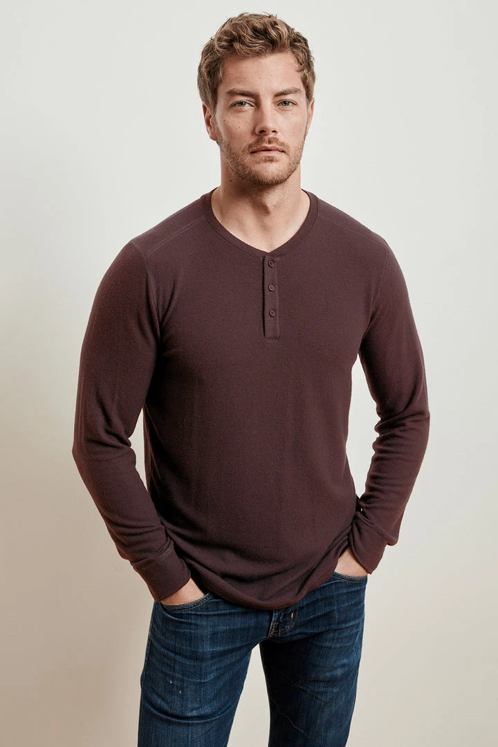Velvet By Graham & Spencer Mens FAUST MARLED COZY JERSEY HENLEY 1 Velvet By Graham & Spencer Mens FAUST MARLED COZY JERSEY HENLEY