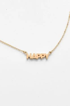 Womens HAPPY SCRIPT NECKLACE BY THATCH