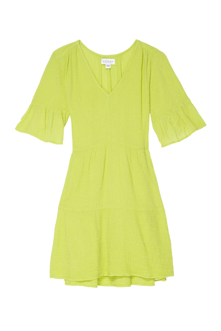 Velvet By Graham & Spencer BRIANNE COTTON GAUZE TIERED DRESS Womens 7 Velvet By Graham & Spencer BRIANNE COTTON GAUZE TIERED DRESS Womens