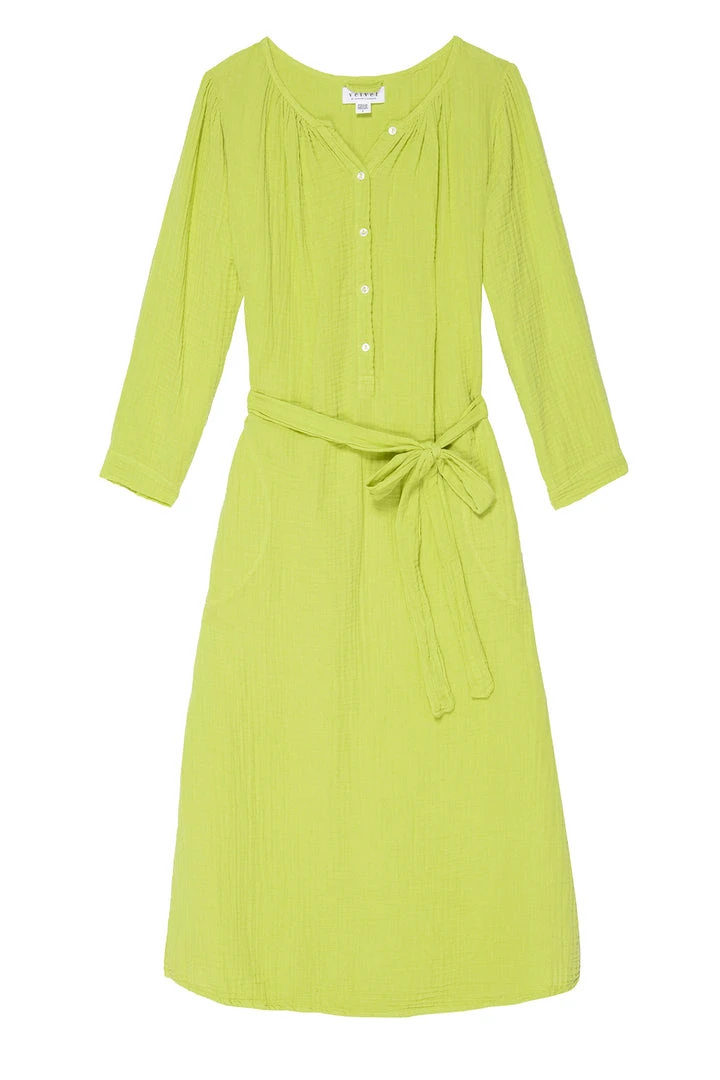 Velvet By Graham & Spencer CHRISTELLE COTTON GAUZE MIDI DRESS 10 Velvet By Graham & Spencer CHRISTELLE COTTON GAUZE MIDI DRESS