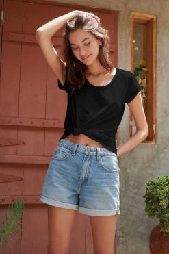 Velvet By Graham & Spencer KIRA ORIGINAL SLUB SCOOP NECK TEE Womens 39 Velvet By Graham & Spencer KIRA ORIGINAL SLUB SCOOP NECK TEE Womens