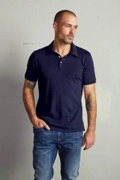 Velvet By Graham & Spencer RANDALL COTTON SLUB POLO Mens