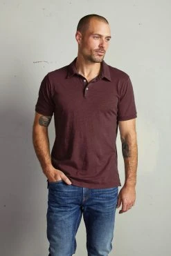 Velvet By Graham & Spencer RANDALL COTTON SLUB POLO Mens
