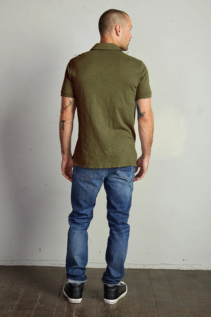 Velvet By Graham & Spencer RANDALL COTTON SLUB POLO Mens 2 Velvet By Graham & Spencer RANDALL COTTON SLUB POLO Mens