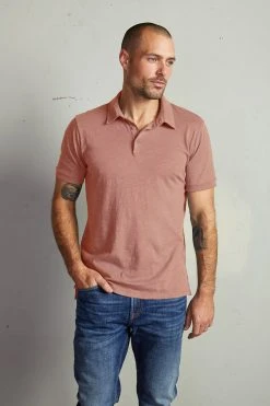 Velvet By Graham & Spencer RANDALL COTTON SLUB POLO Mens