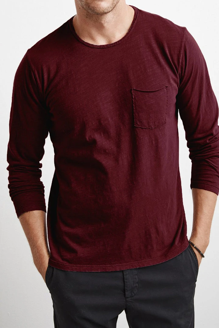 Velvet By Graham & Spencer SIMEON RAW EDGE COTTON SLUB TEE 5 Velvet By Graham & Spencer SIMEON RAW EDGE COTTON SLUB TEE