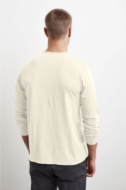 Velvet By Graham & Spencer SIMEON RAW EDGE COTTON SLUB TEE
