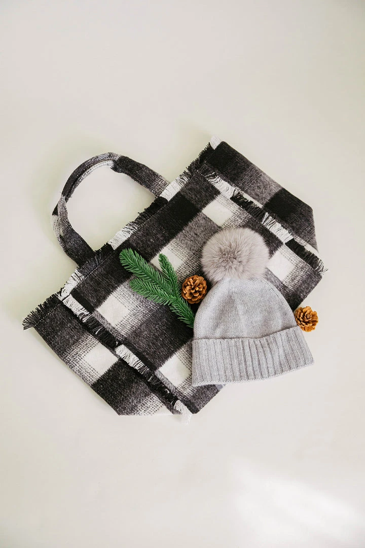 Velvet By Graham & Spencer Womens FRAYED FLANNEL WEEKEND BAG 2 Velvet By Graham & Spencer Womens FRAYED FLANNEL WEEKEND BAG