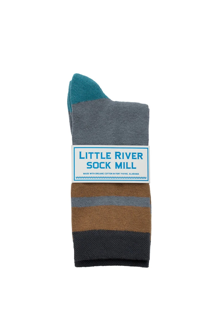 CUSHIONED STRIPED CREW SOCK BY LITTLE RIVER SOCK MILL 6 CUSHIONED STRIPED CREW SOCK BY LITTLE RIVER SOCK MILL