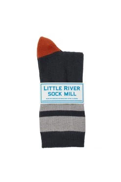 CUSHIONED STRIPED CREW SOCK BY LITTLE RIVER SOCK MILL 9 CUSHIONED STRIPED CREW SOCK BY LITTLE RIVER SOCK MILL