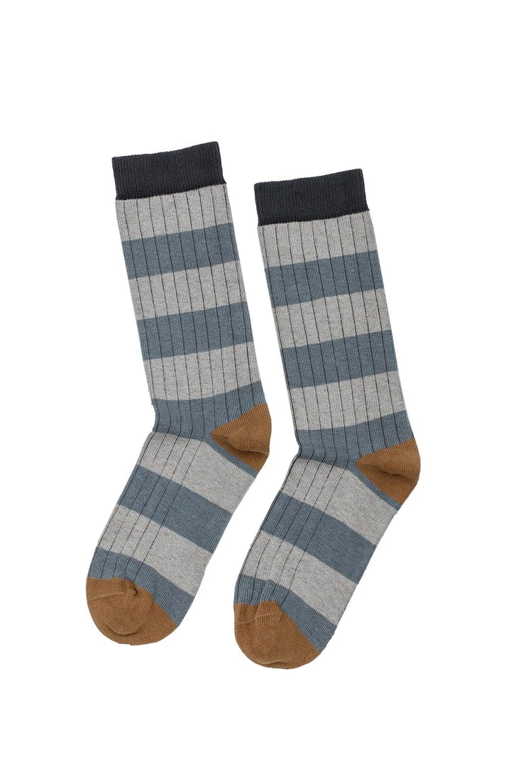 Velvet By Graham & Spencer STRIPED RIB CREW SOCK BY LITTLE RIVER SOCK MILL Accessories 1 Velvet By Graham & Spencer STRIPED RIB CREW SOCK BY LITTLE RIVER SOCK MILL Accessories