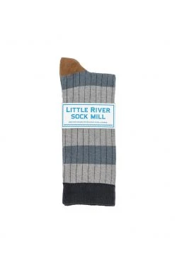 Velvet By Graham & Spencer STRIPED RIB CREW SOCK BY LITTLE RIVER SOCK MILL Accessories