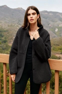 Velvet By Graham & Spencer Womens ALBANY REVERSIBLE LUX SHERPA COAT 45 Velvet By Graham & Spencer Womens ALBANY REVERSIBLE LUX SHERPA COAT