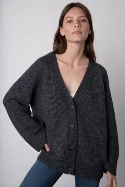 Velvet By Graham & Spencer Womens KIM BUTTON FRONT CARDIGAN