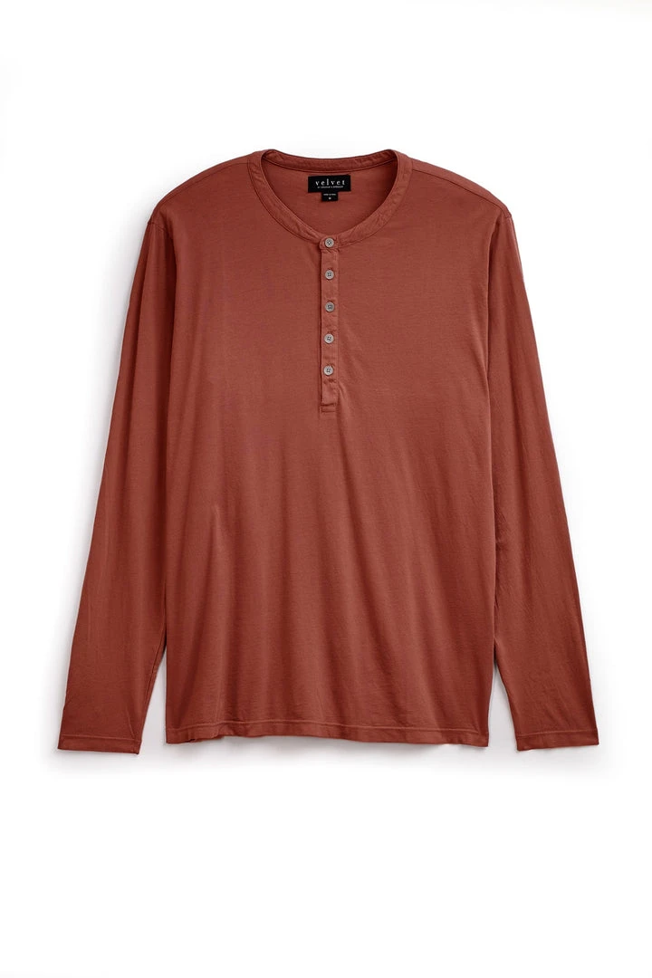 Velvet By Graham & Spencer ALVARO COTTON JERSEY HENLEY Mens 6 Velvet By Graham & Spencer ALVARO COTTON JERSEY HENLEY Mens