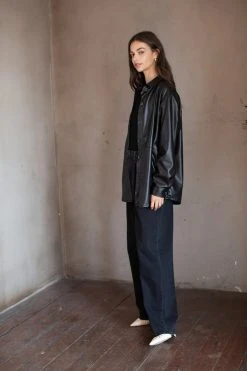 Velvet By Graham & Spencer ANNY VEGAN LEATHER SHACKET Womens