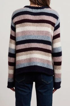Velvet By Graham & Spencer Womens CALISTA STRIPE BABY ALPACA CREW NECK SWEATER 7 Velvet By Graham & Spencer Womens CALISTA STRIPE BABY ALPACA CREW NECK SWEATER
